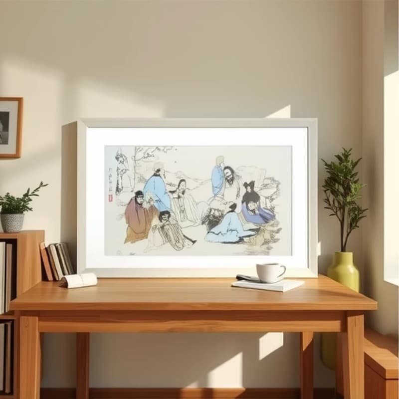 Baoji Shen'ao production new Chinese-style titanium print, office decoration titanium alloy print, entrance foyer corridor mural