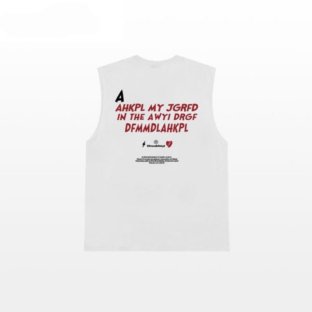 220g Heavyweight Cotton American High Street Sleeveless Vest for Men and Women Summer White Loose Fit Couples Tank Top Undershirt
