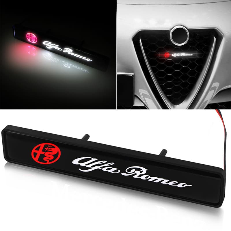 LED Illuminated Front Grille Emblem for Alfa Romeo Giulia Ambient Light Modification