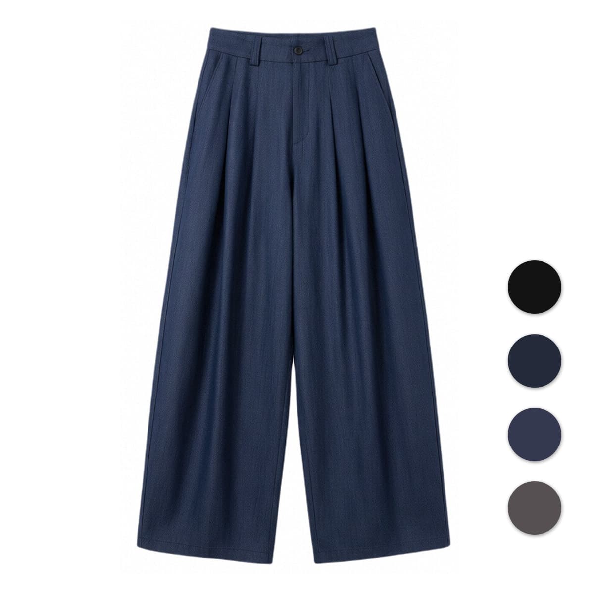 0021 Women's Casual Pants, Loose Fit, Commuting/Workwear Pants, Straight Leg Pants with Flow, High Waist, Slimming, Suitable for Outerwear, Autumn