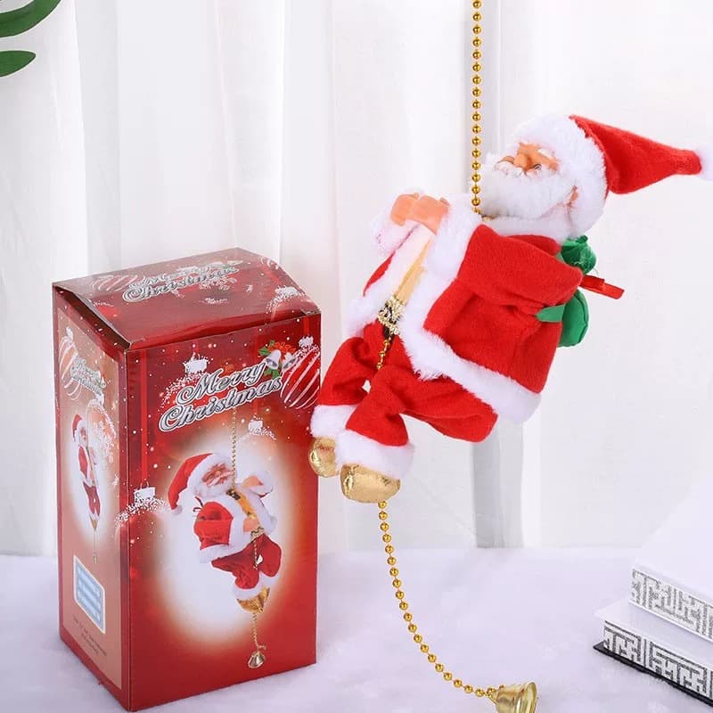 Cross-border Electric Dancing Santa Claus Toy with Singing, Saxophone, Chimney Climbing, Bead Climbing, Parachute, and Hip Shaking