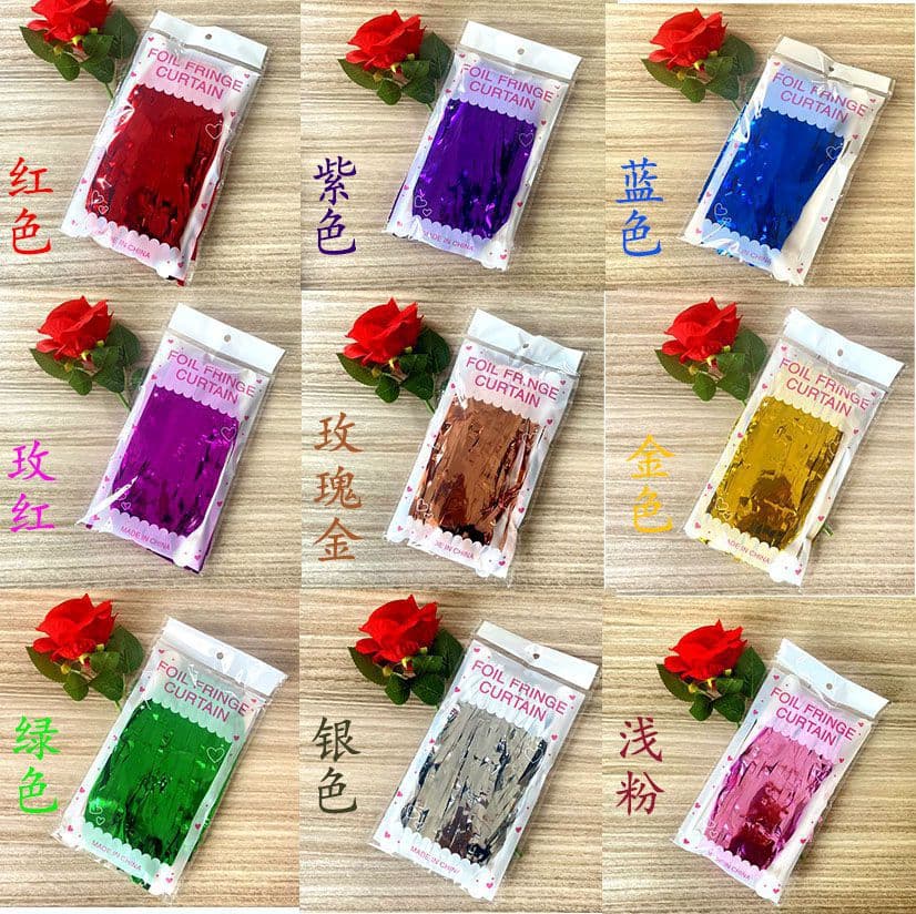 Cross-border Rain Silk Curtain Tassel Wedding Birthday Door Curtain Supplies Wedding Room Layout Decorative Rain Curtain 1*2 Meter Rain Silk Wholesale