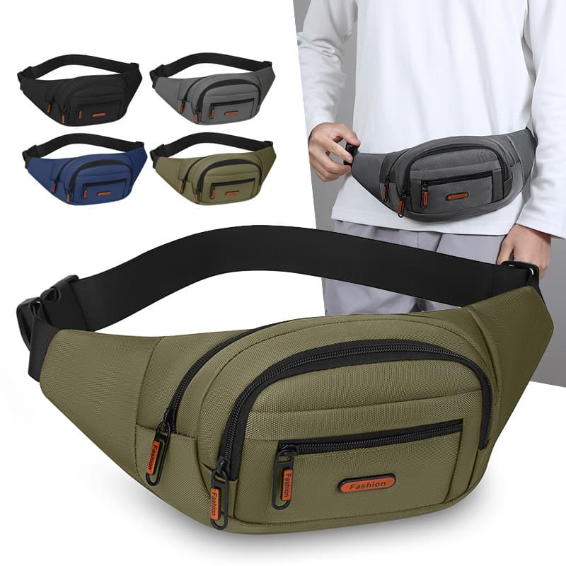 Men's chest bag, large capacity, multi-layered cash register waist bag, business travel, simple shoulder bag, outdoor sports cycling shoulder bag