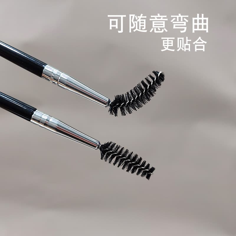 Best-selling Dual-Ended Eyebrow Brush and Eyelash Curler Brush Spiral Eyebrow Comb Eyebrow Powder Brush Dual-Purpose Eye Makeup Tool for Brow Shaping