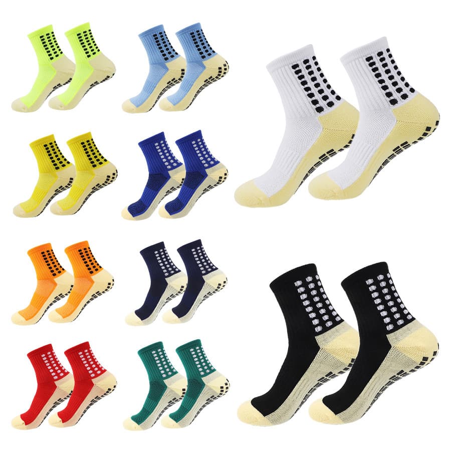 Thickened Towel Bottom Silicone Anti-Slip Sports Socks Mid-Calf Football Yoga Socks for Men And Women High-Tube Bedding Socks