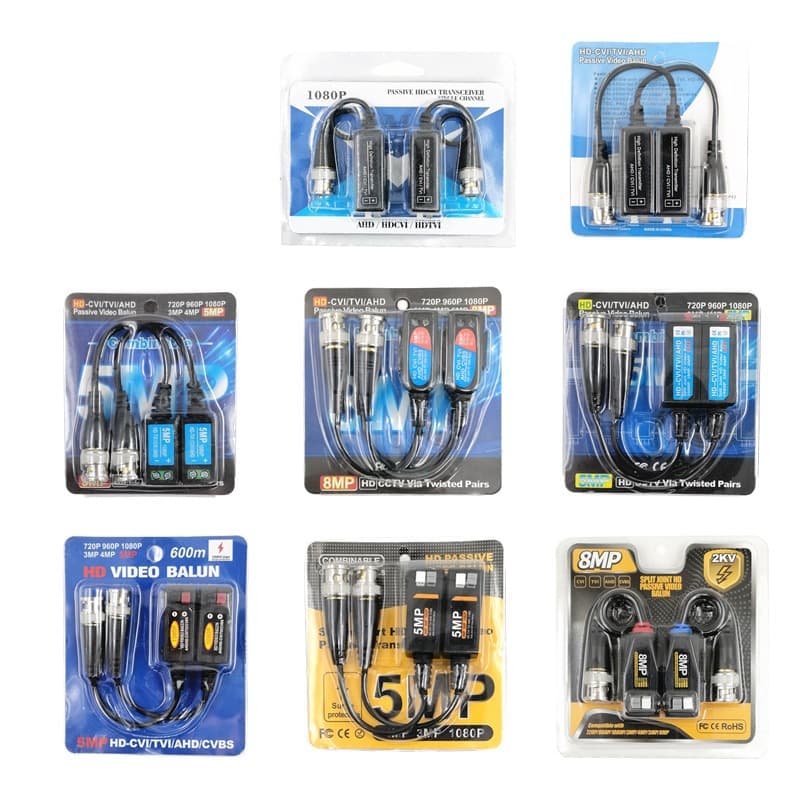 Coaxial analog network cable transmitter AHD CVI TVI high-definition twisted pair transmitter BNC network cable head