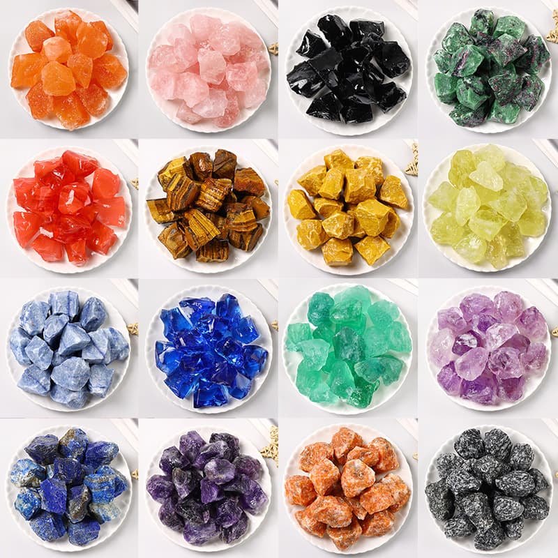 Natural Pink Crystal Raw Stone Yellow White Red Green Crystal Raw Stone Orange Salt Purple Aromatherapy Stone Magnetic Stone Crystal Aroma Stone