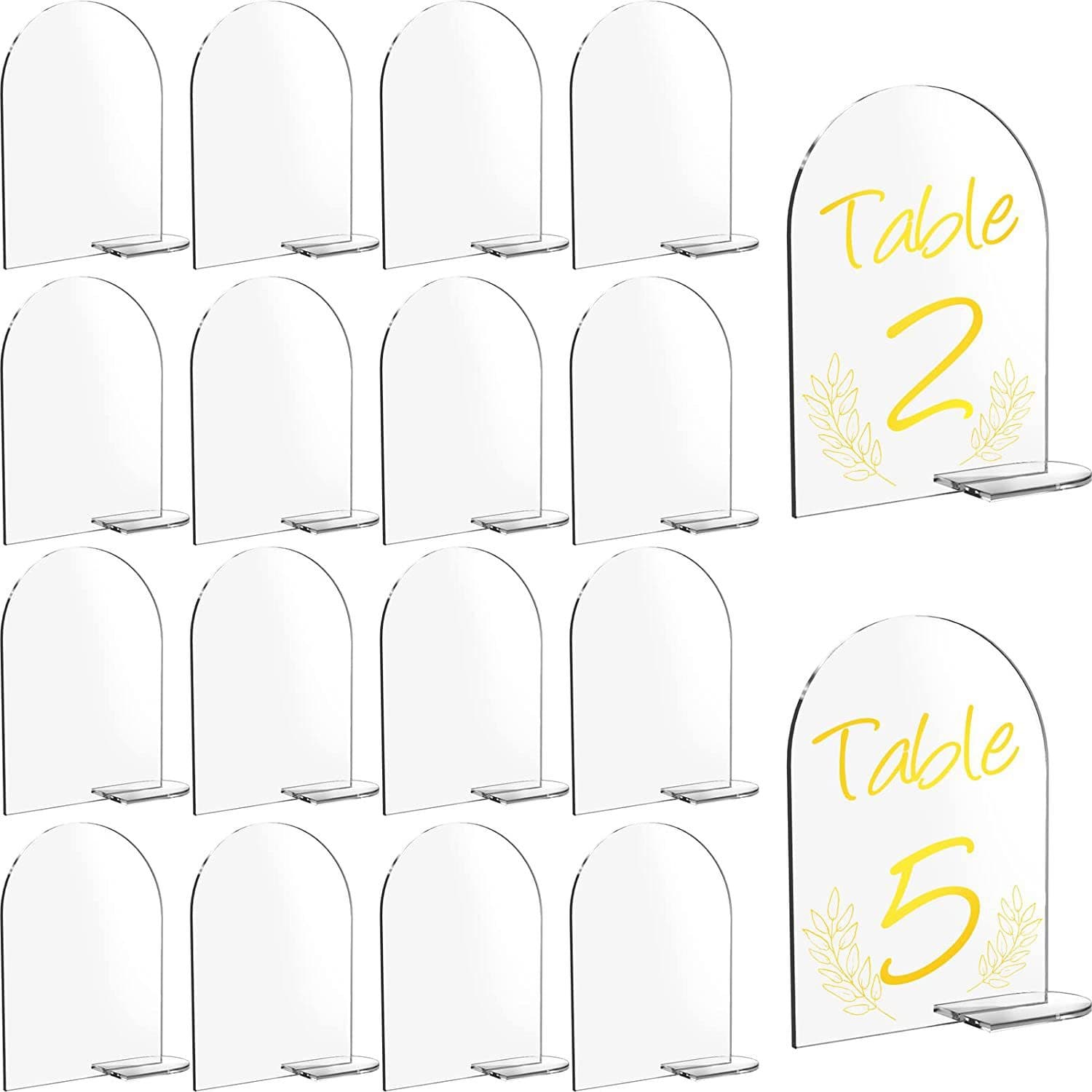 Blank Acrylic Party Decorations Wedding Table Cards DIY Acrylic Transparent Arch Semicircle Digital Seat Cards