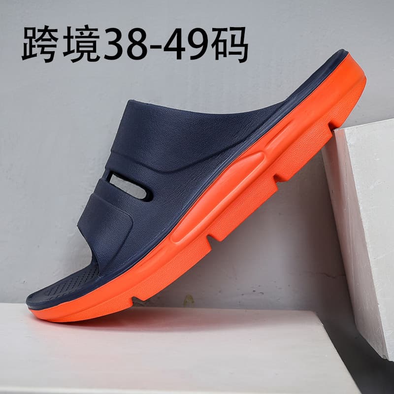 Men's Dual-Color Thick-Soled Flip Flops Summer Indoor Slippers Hotel Recovery Slip-On