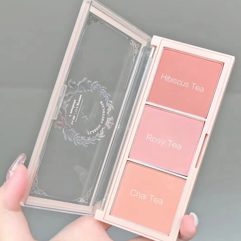 Bestselling 3-Color Blush Palette with Highlighter, Cream Blush, Expanding Blush for Women, Eyeshadow & Contour, Saturated Colors