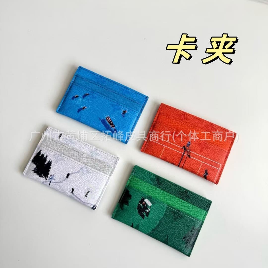 Cross-border Europe and America Ski Graffiti Card Holder Card Case ID Wallet Credit Card Slot Business Card Wallet Multi-slot Card Organizer