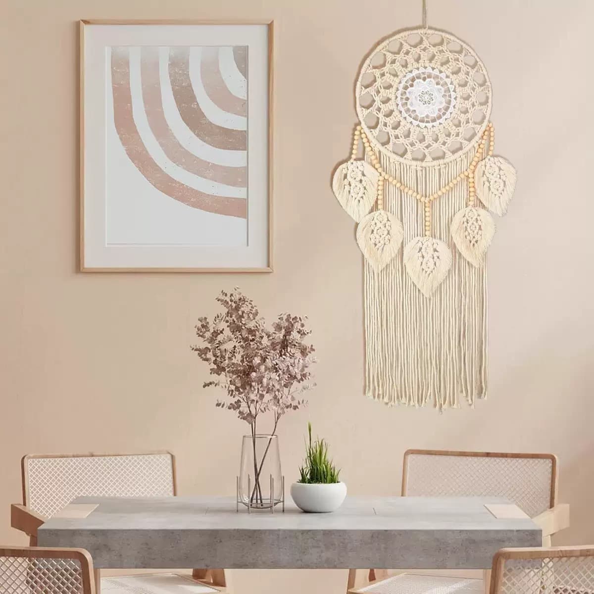 Dreamcatcher Ins Nordic Style Handwoven Tassel Hanging Decoration for Bedroom Living Room Wall Decor Tapestry