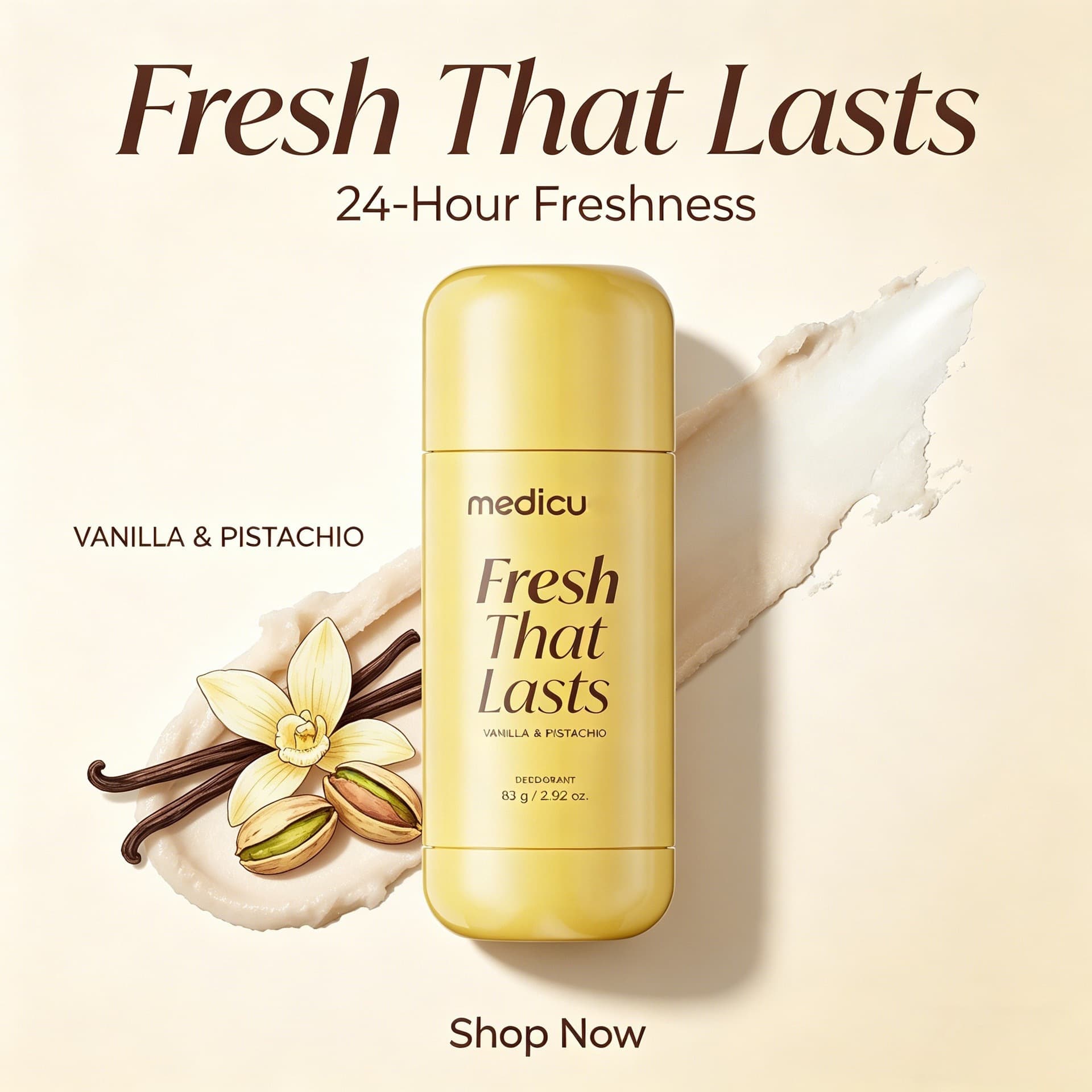 Cross-border TK hot product MEDicube Pistachio Vanilla Antiperspirant Cream 83g long-lasting fragrance mild deodorant stick