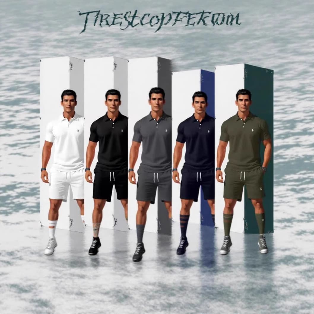 Cross-Border New Summer High-Quality Versatile Fashion Trend Short-Sleeved Polo Shirt Men's Shorts Suit Casual Two-Piece Set