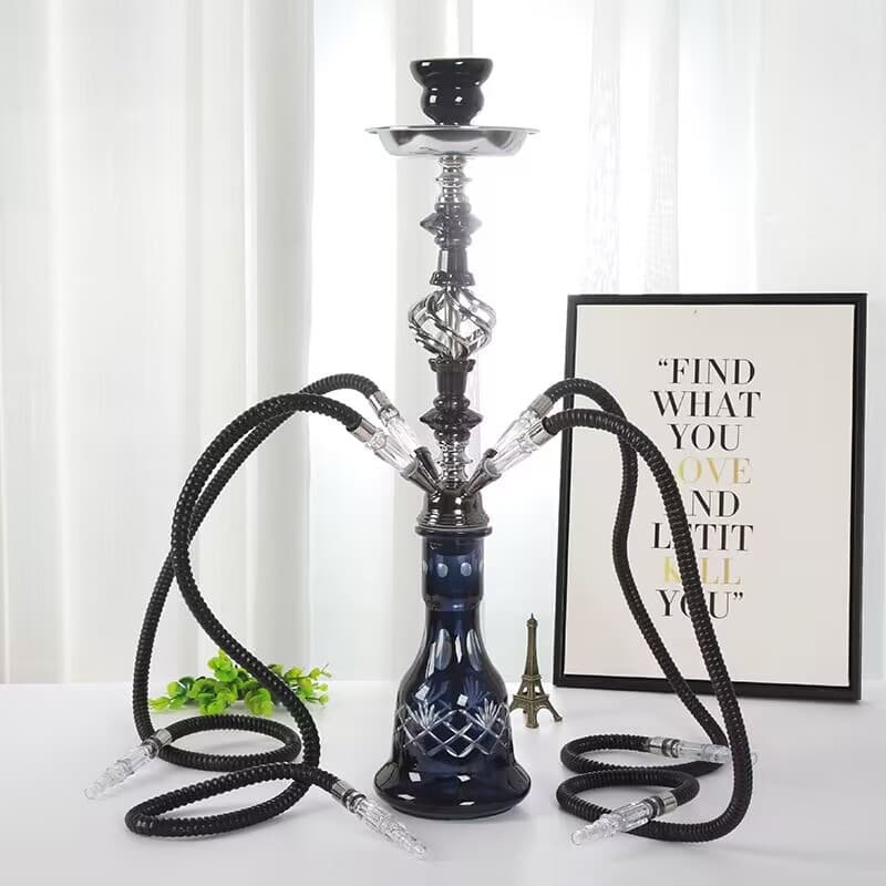 Medium double-tube four-tube glass hookah Arabic hookah bar complete set of pipe barrel hookah shish