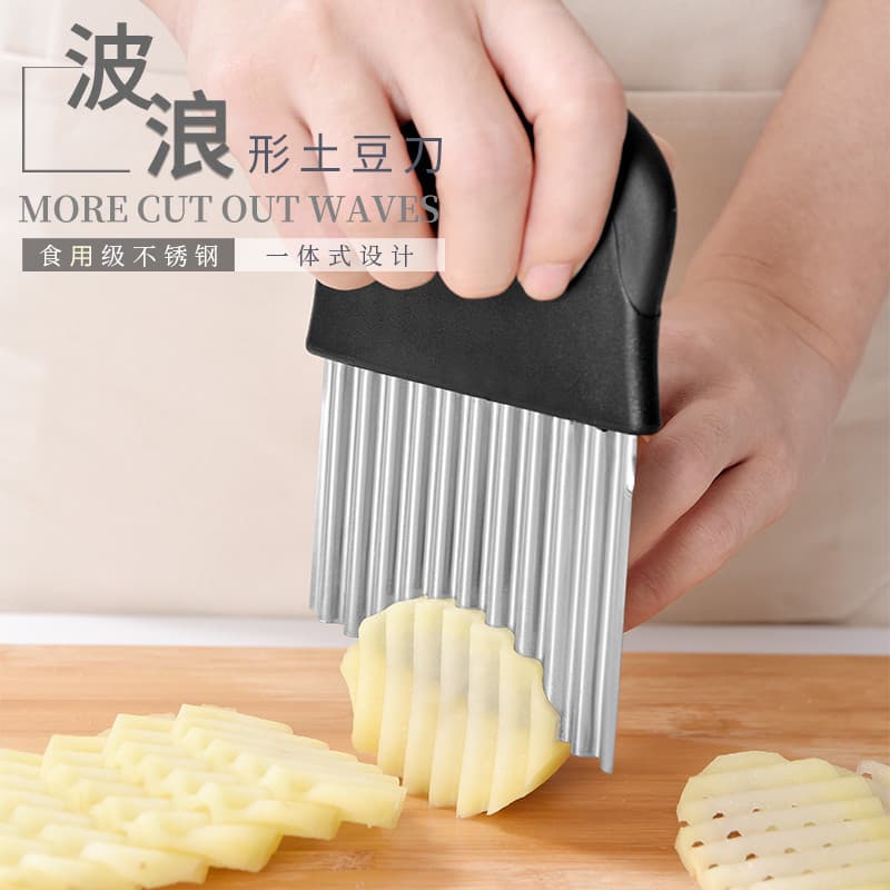 Amazon Stainless Steel Crinkle Cut Knife Potato Slicer Kitchen Tool French Fry Cutter