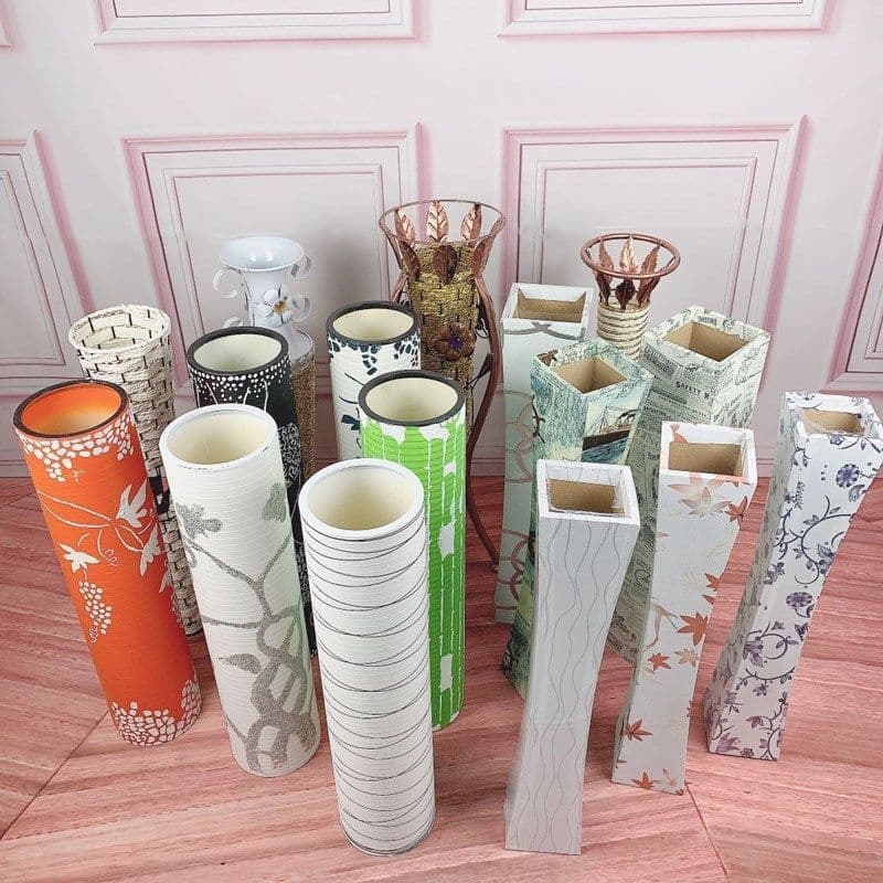 Rattan Woven Vase, Ceramic-Like Plastic, Modern Minimalist Living Room Dry Flower Arrangement Floor Vase Decorative Ornament