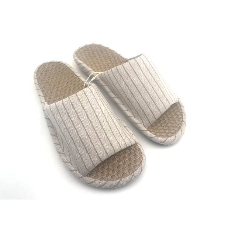 Open-toe silent stripe sole linen slippers unisex/men and women available in stock