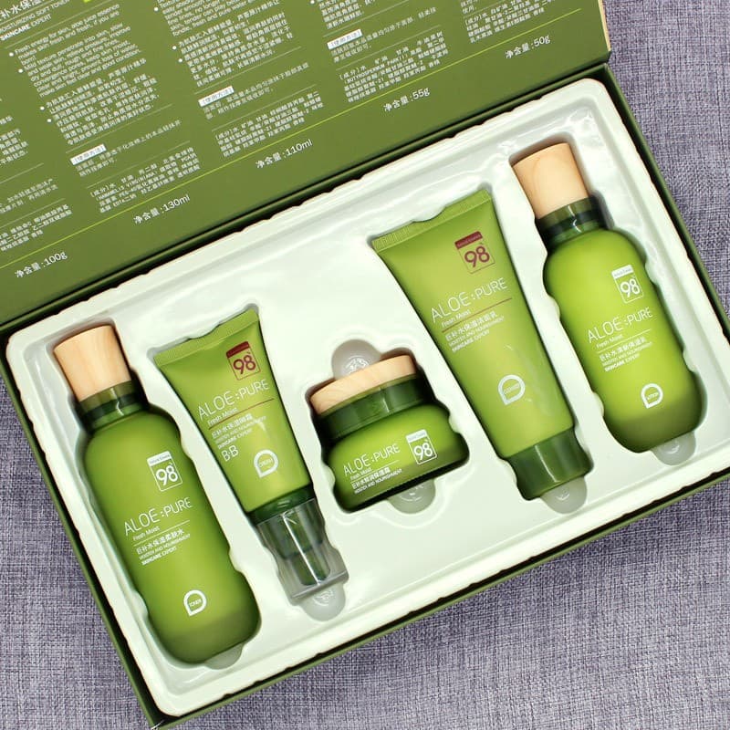 Perlans Aloe Vera Hydrating & Moisturizing Skincare Set Toner Lotion Face Wash Cream Kit Factory Direct