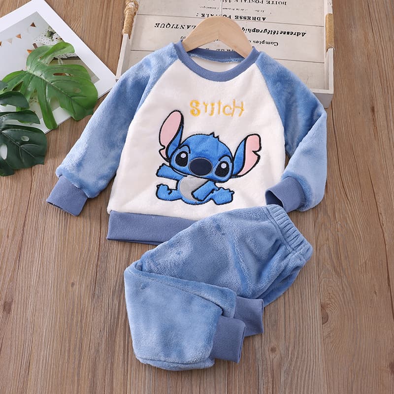 Kids Flannel Pajamas Baby Fleece Clothes Boys Girls Toddler Autumn Winter Two-Piece Sleepwear Set