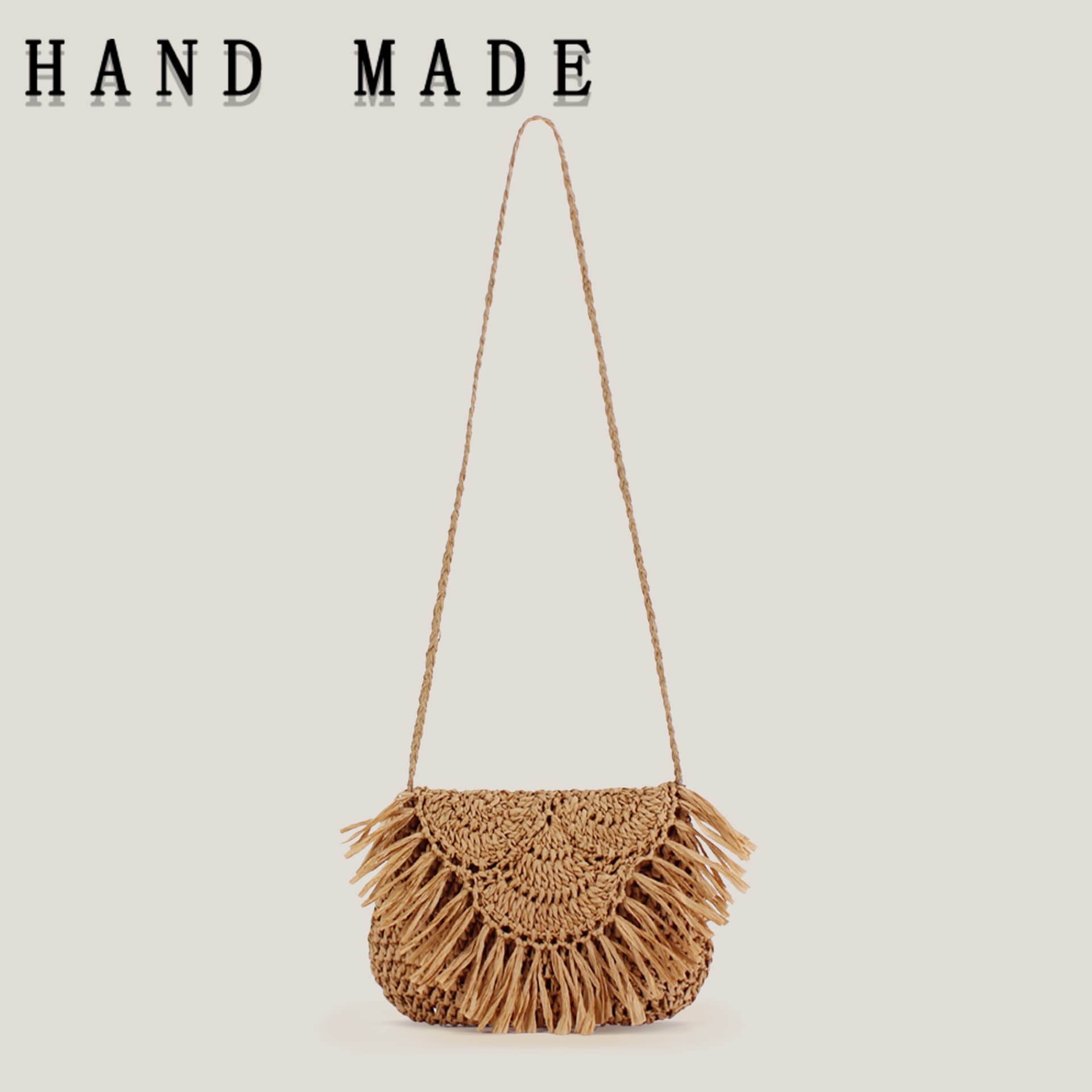 Drop Shipping New Handmade Crochet Fringe Woven Bag Casual Everyday Versatile Beach Vacation Simple Women's Bag