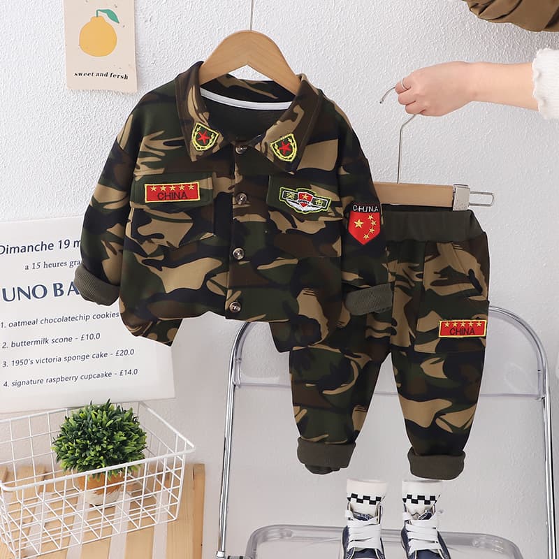 Boys Girls Spring Fashion Kids Camouflage Clothes 0-5 Years Infant Baby Spring Autumn New Set Cool Trendy