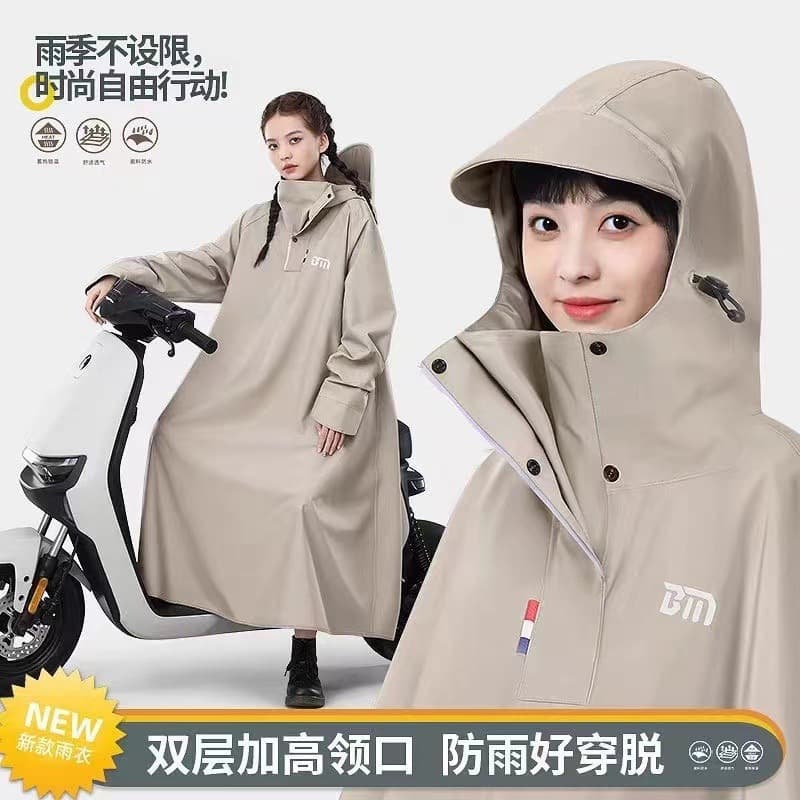 Raincoat Electric Battery Scooter Thickened Long Full Body Heavy Rainproof Suit Outer Wear Motorcycle Riding Poncho Men Women