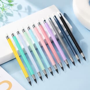 Macaron Color Eternal Pencil, Black Technology, No Sharpening Needed, Round Stick Writing Pencil for Elementary Students, Sketch Drawing Pencil, Not Easy to Break