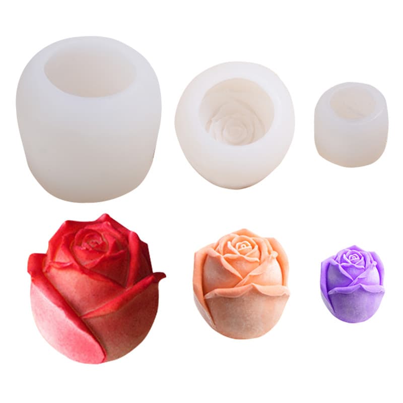 Rose Candle Silicone Mold DIY Rose Ice Cube Mold Valentine's Day Rose Aromatherapy Plaster Mold