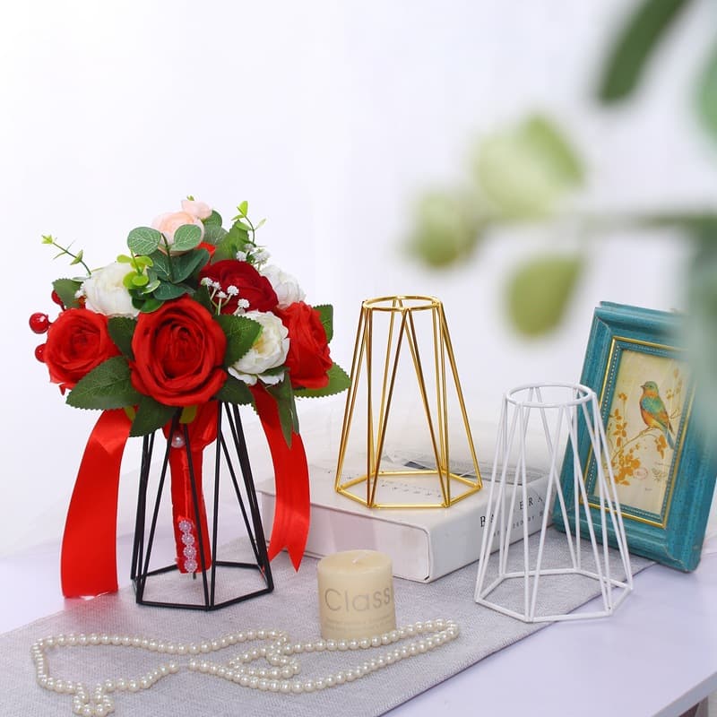 Luxury hand-held bouquet stand, simple and elegant, artificial flower vase, wedding venue flower stand, festive display stand