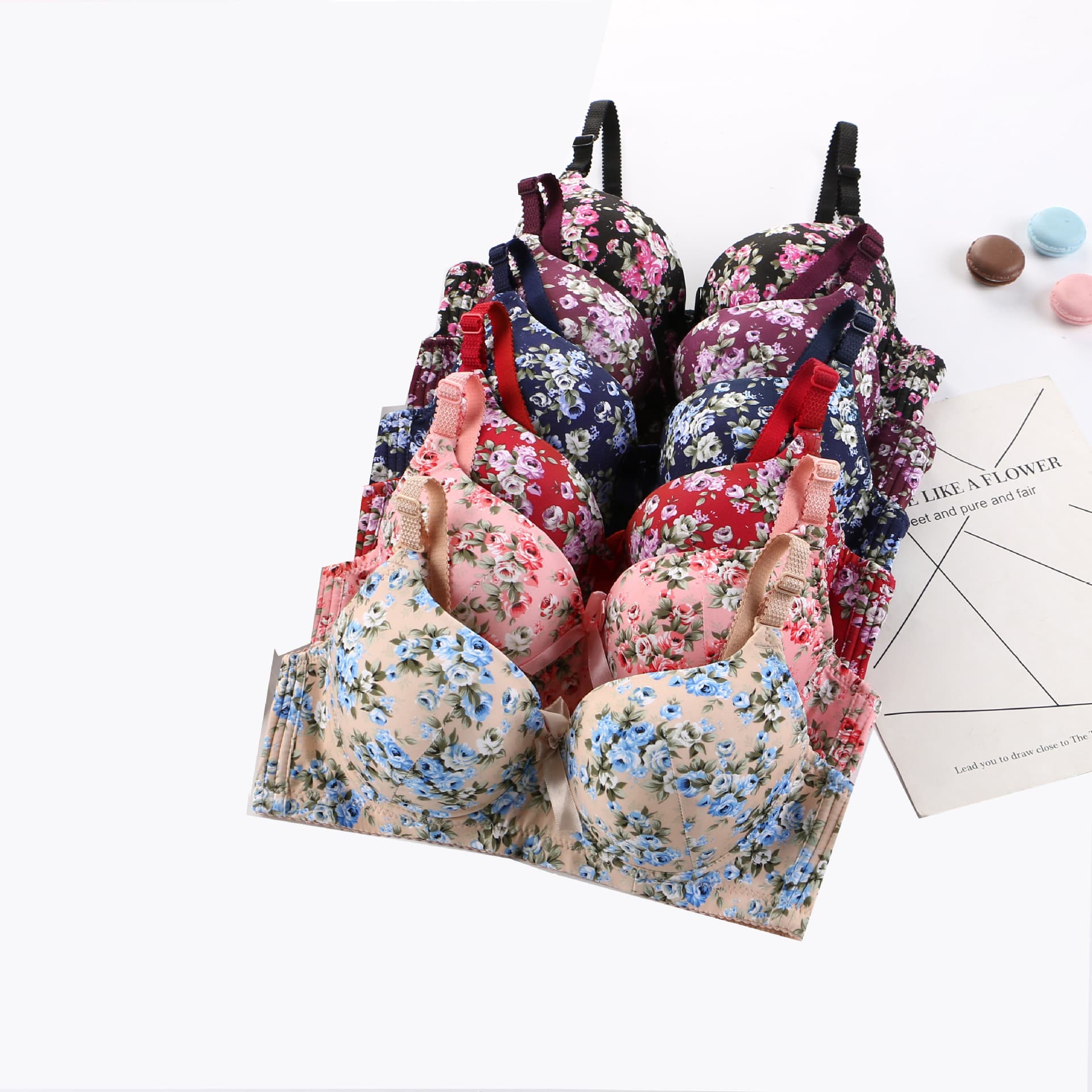 716 Cross-Border Trade Europe and America Push-Up Adjustable Bra Fashionable Comfortable Breathable Single Piece Plus Size Women's Underwear Cup