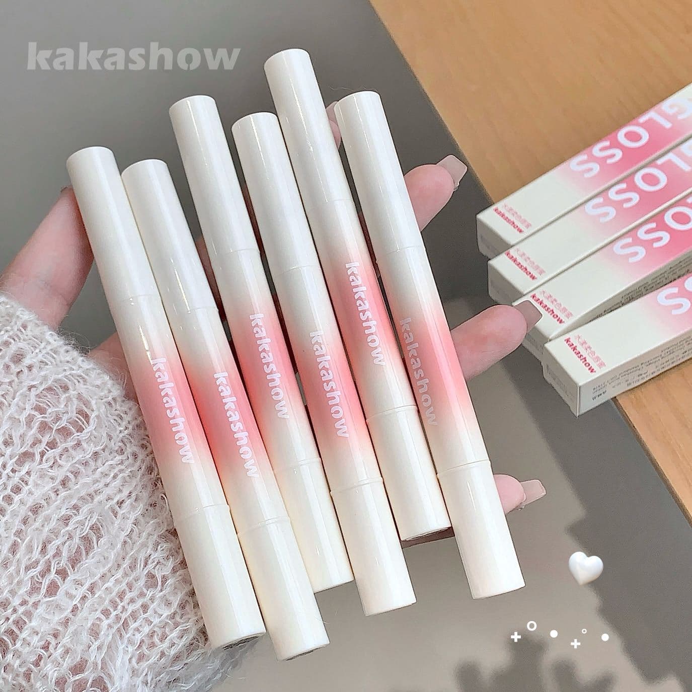 Kakashow Watery Sheer Lip Gloss - Moisturizing, Fine, Clear Water Gloss Lip Color, Brightening, Low-Saturation Lip Gloss