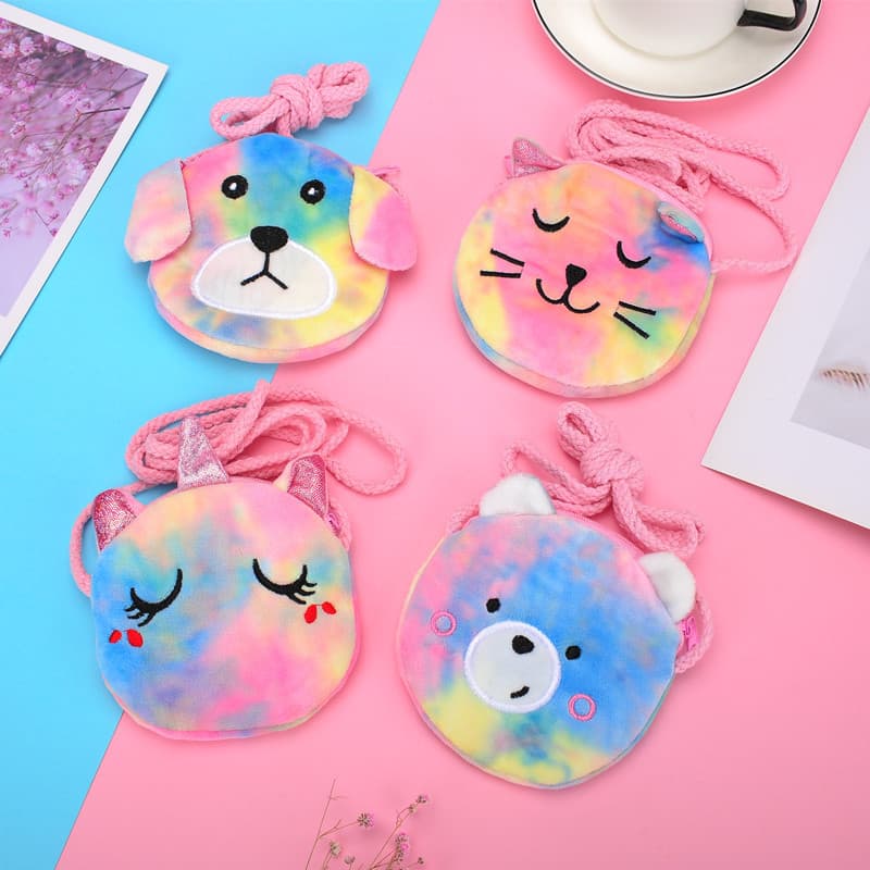 Cross-border Traffic Item Children's Long Strap Crossbody Accessory Gradient Unicorn Plush Coin Purse Doll Wholesale Drop Shipping