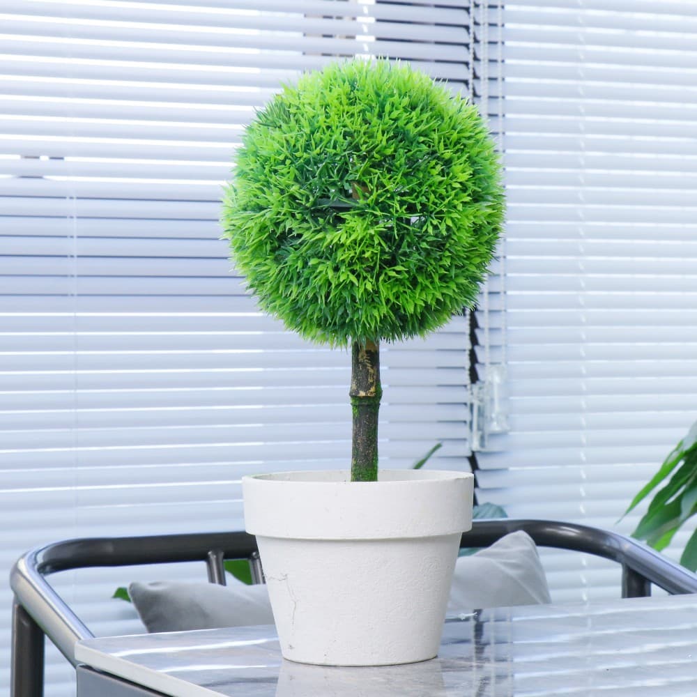 Cross-border Rustic Style Artificial Grass Ball Mini Bonsai, Fashionable Creative Decorative Fake Green Plant Simulation Potted Plant