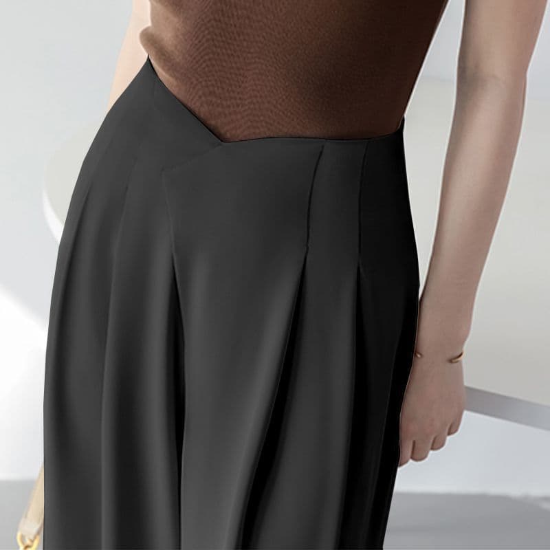 Slim Wide-Leg Pants for Women, Draped Suit Fabric, High-Waisted Straight-Leg Trousers, Slimming and Waist-Cinching, Premium Dress Pants