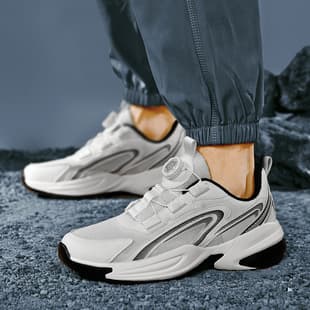 Unisex Spring Summer Twist-Lock Casual Athletic Shoes, Mesh Breathable Soft Sole Running Shoes, Large Size Men's Shoes