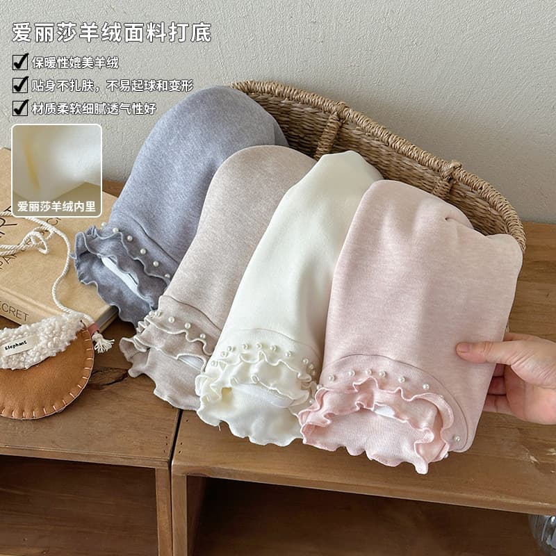 Girls Lace T-Shirt New Long Sleeve Children's Versatile Soft Base Layer Thickened Half High Neck Winter 2025 New