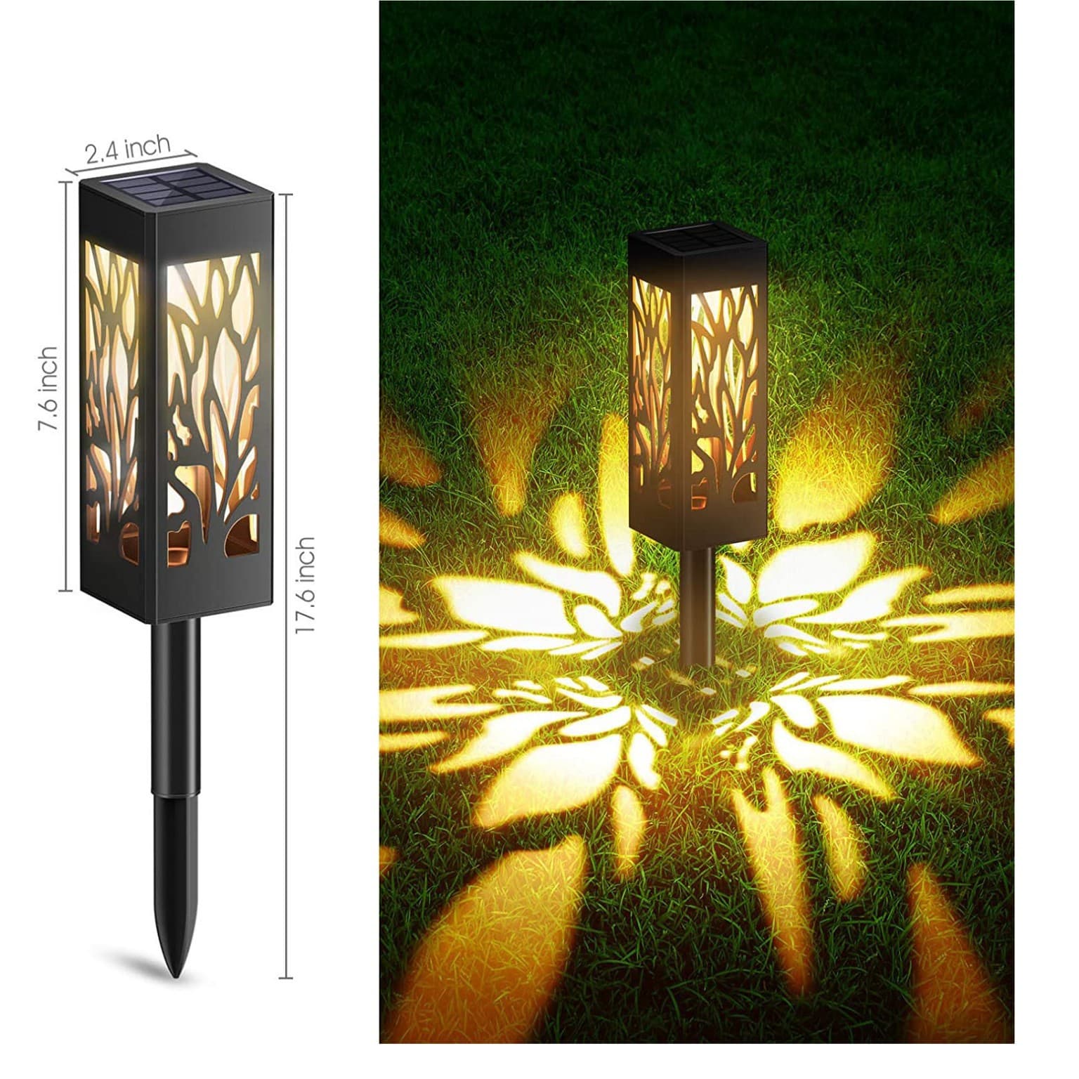Solar Powered Lawn Lights Hollow Leaf Design Ground Plug Lighting Factory Outdoor LED Garden Lamp Post Consumer Electronics