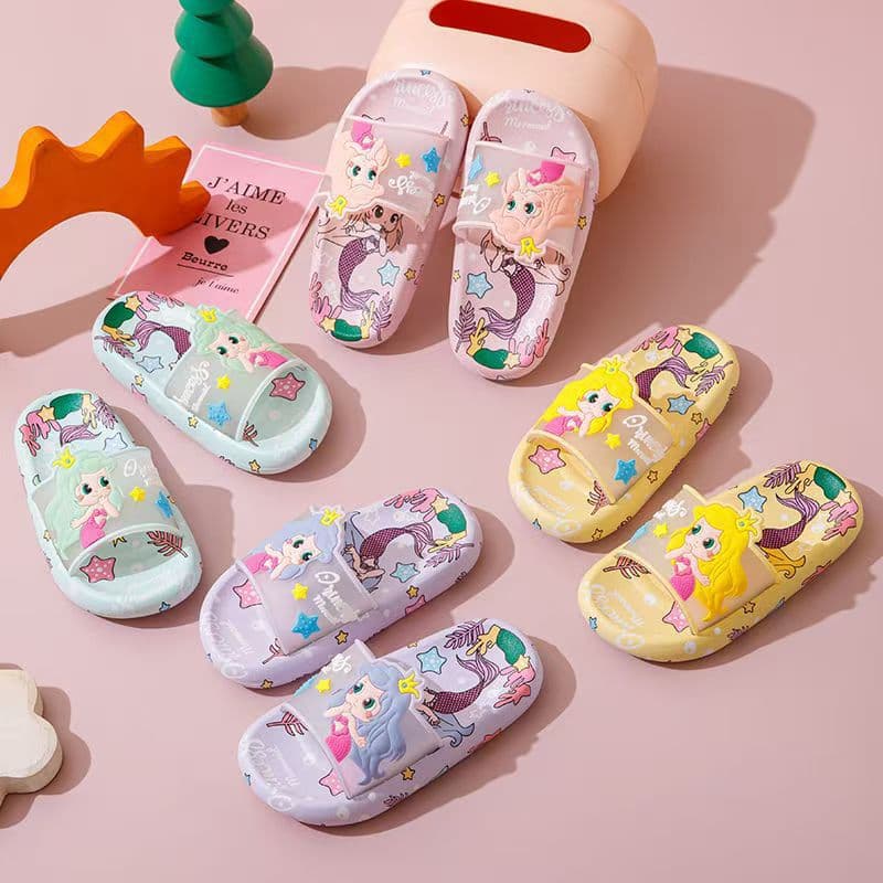 New Cloud-Like Kids' Slippers Summer New Cute Cartoon Mermaid Girl Soft Sole Sandals