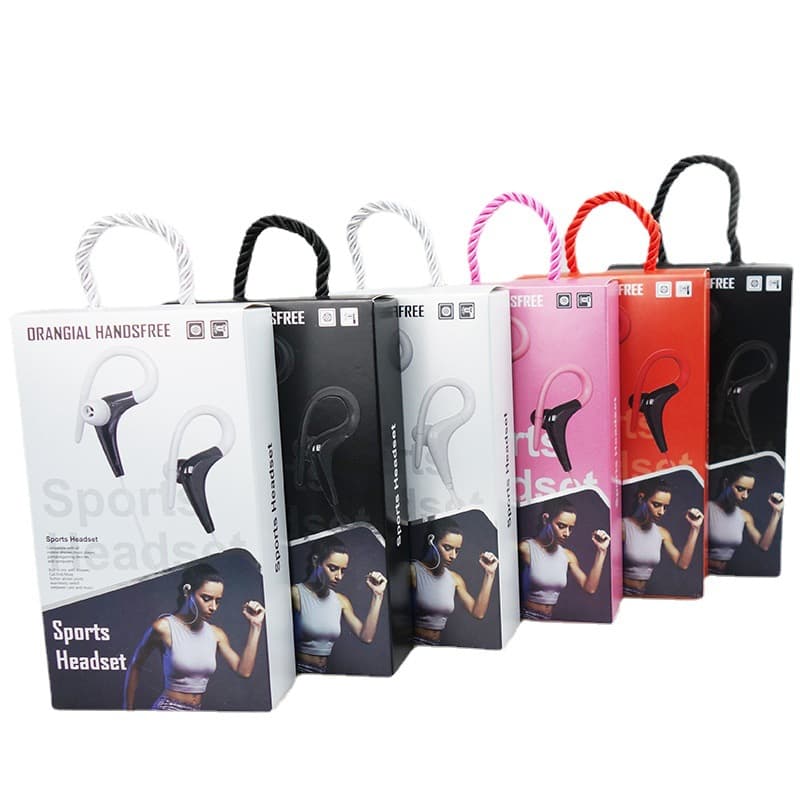 Wholesale Wired Microphone Earhook In-Ear Sports Earbuds with Inline Control and Hanging Ear Design