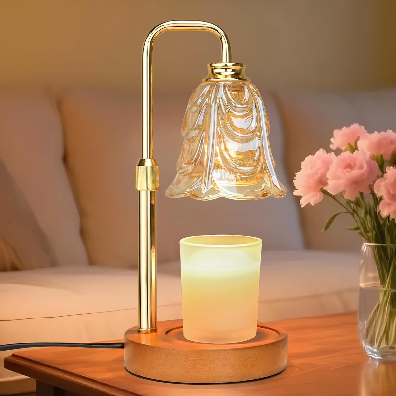 Log aromatherapy lamp melting wax lamp candle warm lamp dimmable melting candle table lamp bedroom aromatherapy furnace melting candle lamp Amazon