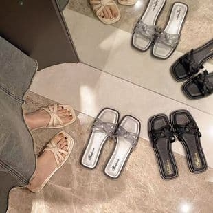 Flat Trendy Flip Flops for Women, Summer New French Style, Versatile with Dresses, Beach Sandals, Export Quality
