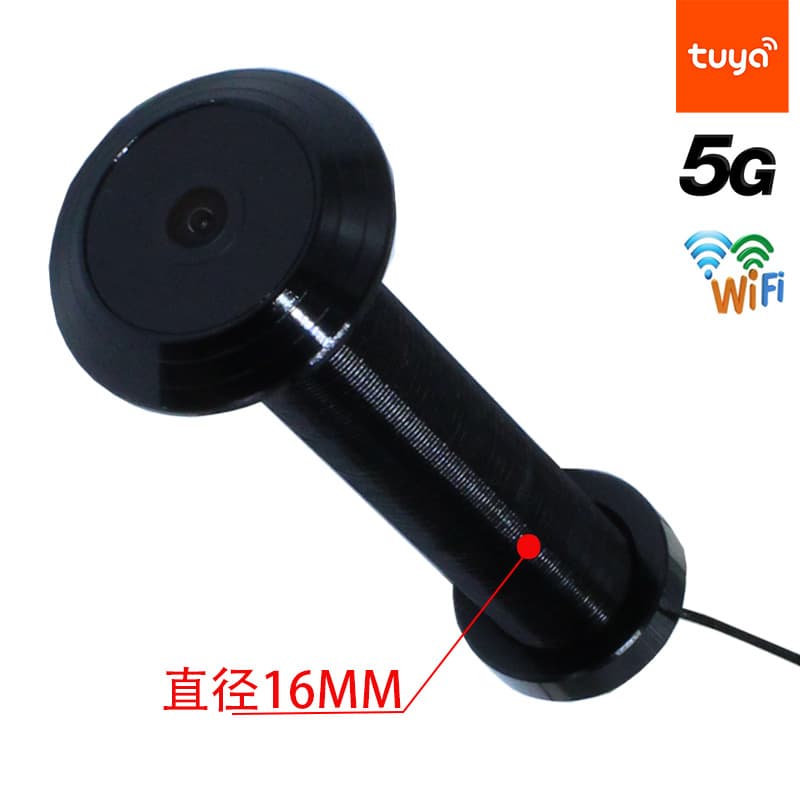 Tuya 5G Dual-Band WiFi Wide-Angle Security Camera Anti-Theft Door Night Vision Cat Eye Smart Life Camera Metal Indoor Use