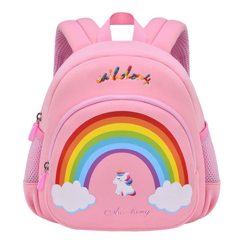 Rainbow Kindergarten Backpack for Girls, Princess Style, Lightweight Anti-Lost Toddler Backpack for Preschool Children