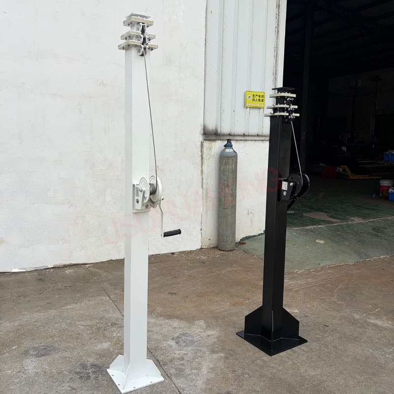 Hand-crank Manual Lifting Mast 5m 6m Telescopic Antenna Surveillance Self-supporting Pole manual mast