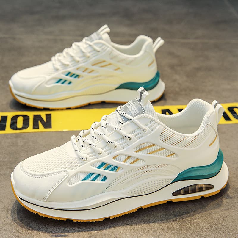 2024 New Summer Men's Breathable Casual Sports Shoes Mesh Running Shoes Thick Sole Dad Sneakers