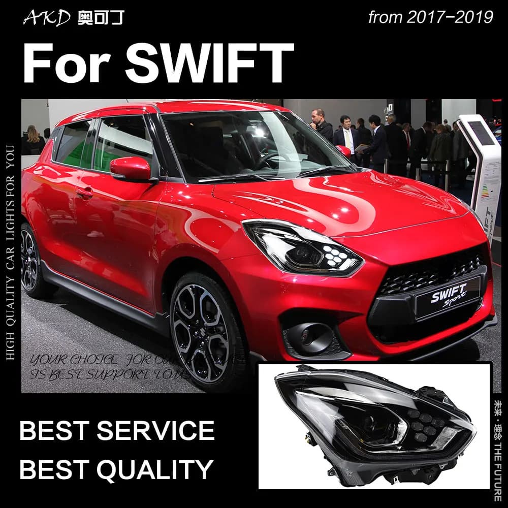 Special 2018 car styling Suzuki Swift modified headlight assembly LED headlight DRL bi-xenon accessories