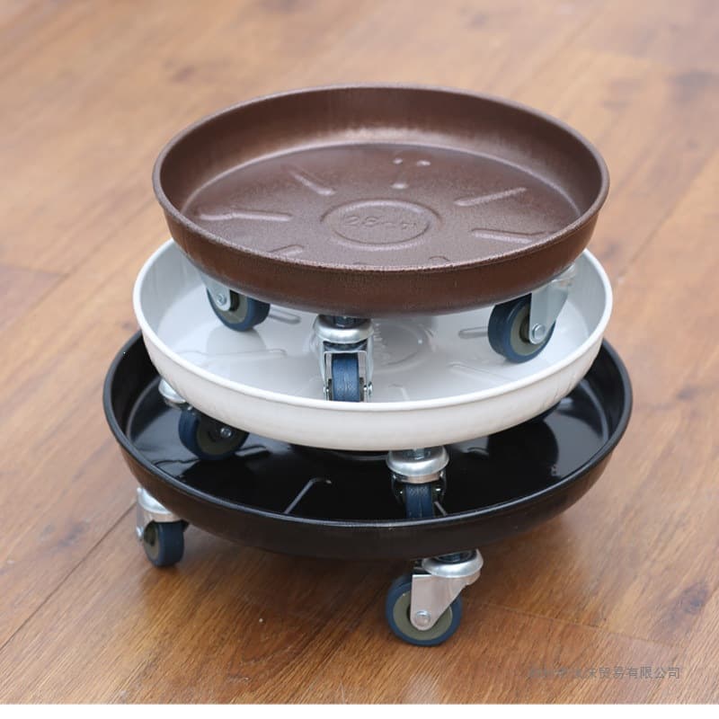 Mobile Flower Pot Tray with Wheel Base Pad Roller Caster Swivel Wheel Water Catch Tray Invisible Wheel Potted Plant Plastic Caster