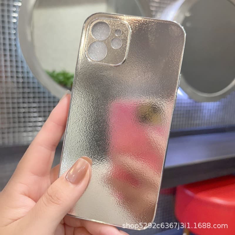 Electroplated for iPhone 16 Pro Max, leather-textured recessed hard back 2-in-1 epoxy resin phone case material, black, shockproof