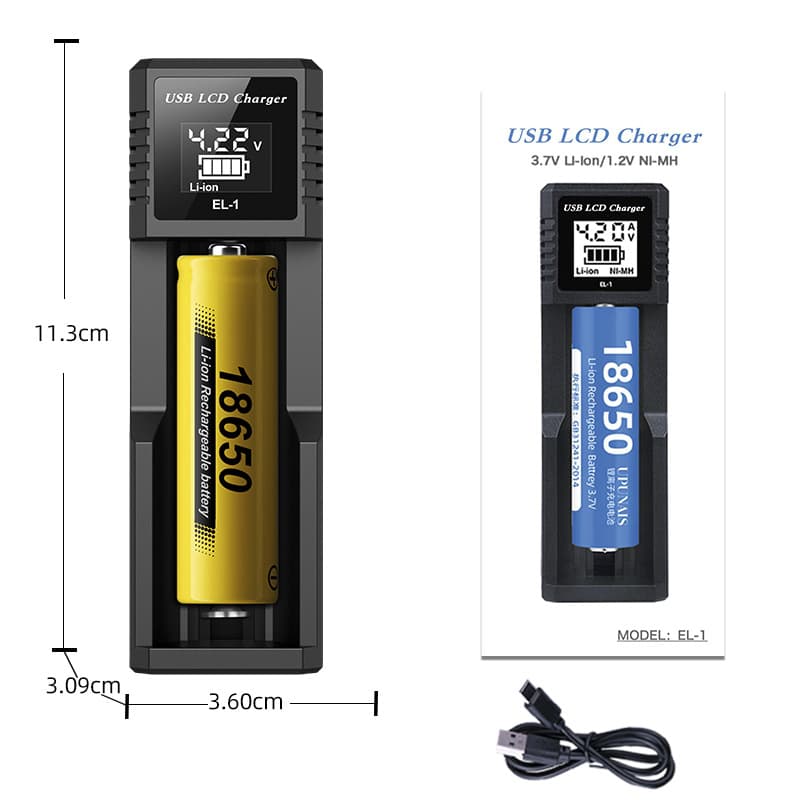 LCD Display 18650 Lithium Battery 3.7V Charger 21700 26650 1.2V AA AAA NiMH Universal